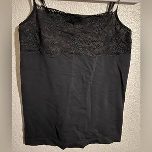 Black and Cream Lace Cami Tops